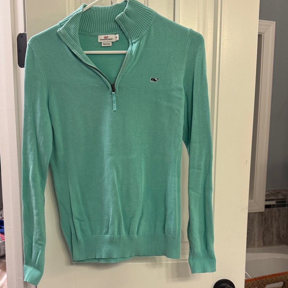 Vineyard Vines Turquoise Half-Zip Sweater